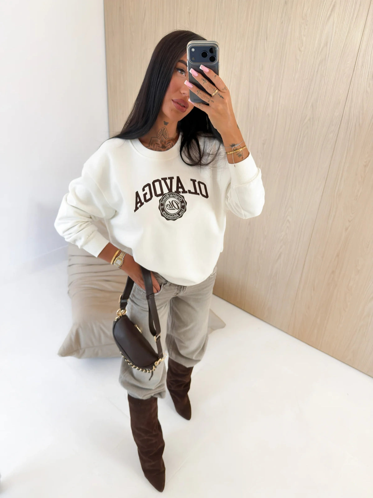 Sweatshirt OLAVOGA LULU Ecru