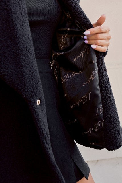 Teddy- Jacke FLUFFY schwarz