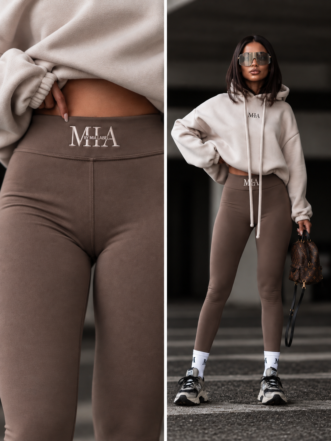 Leggings By Mia The Label Schokobraun
