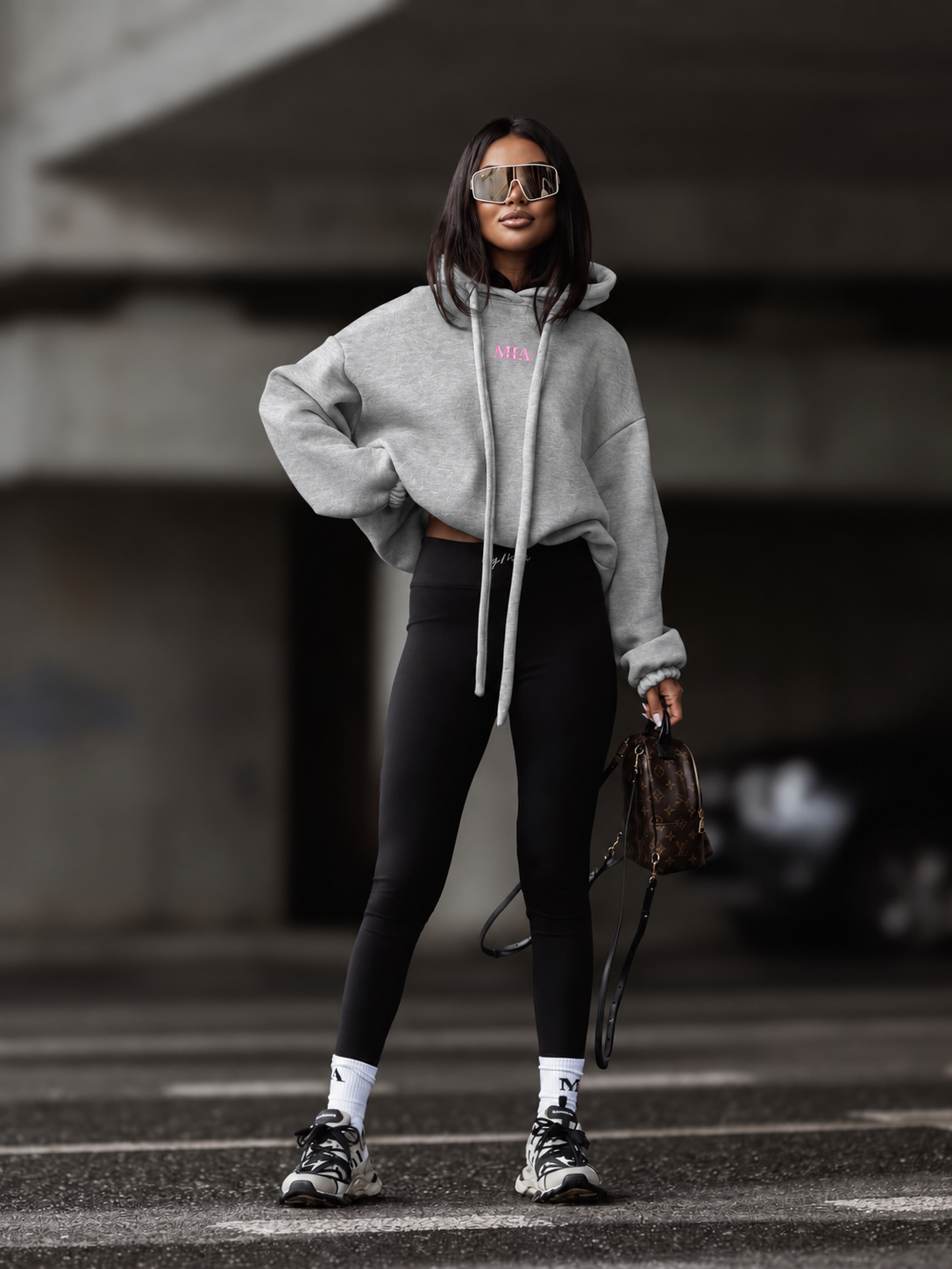 Sweatshirt Hoodie By Mia The Label Grau