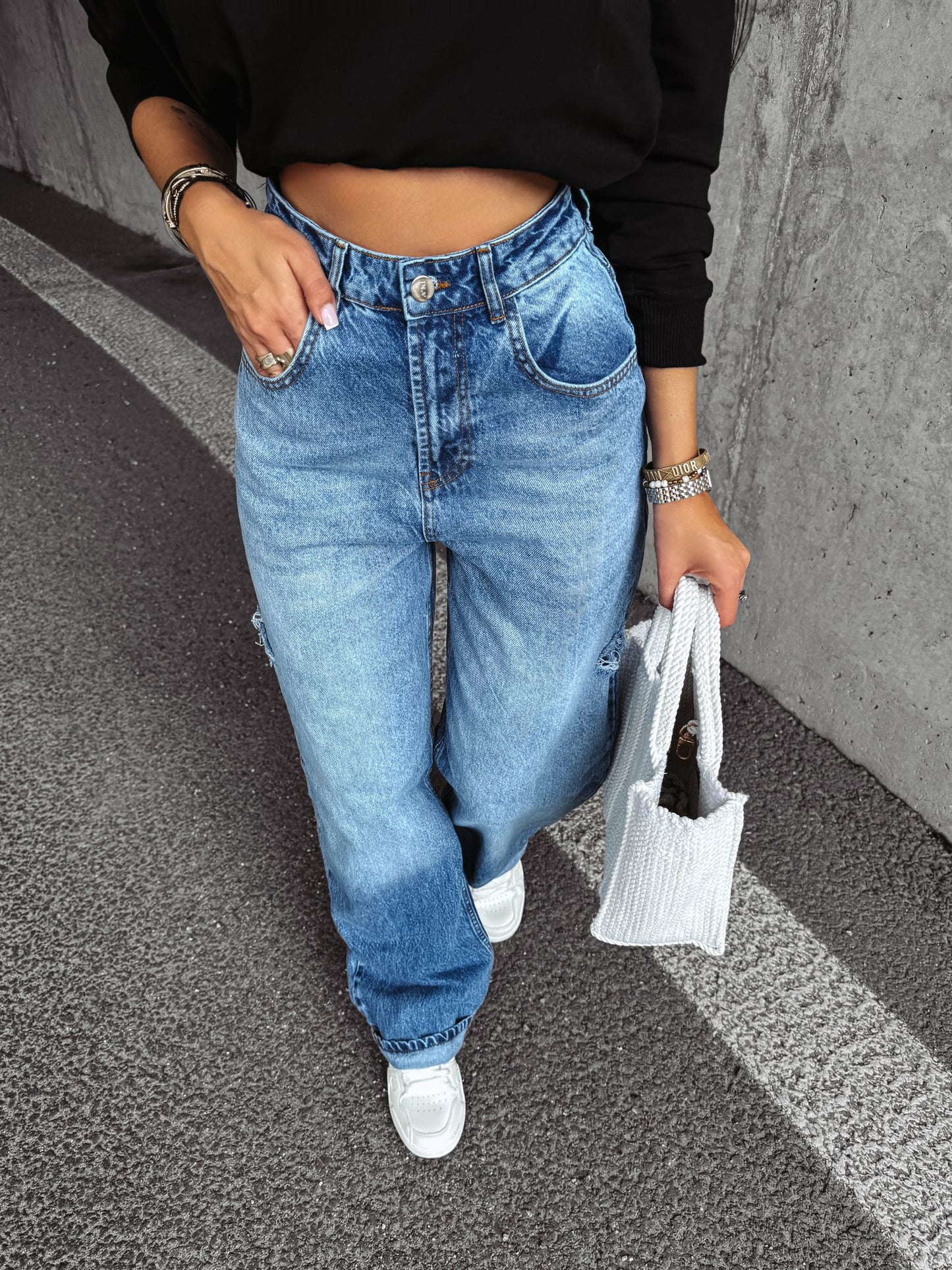 Jeans Riga Olavoga Baggy Fit Blau